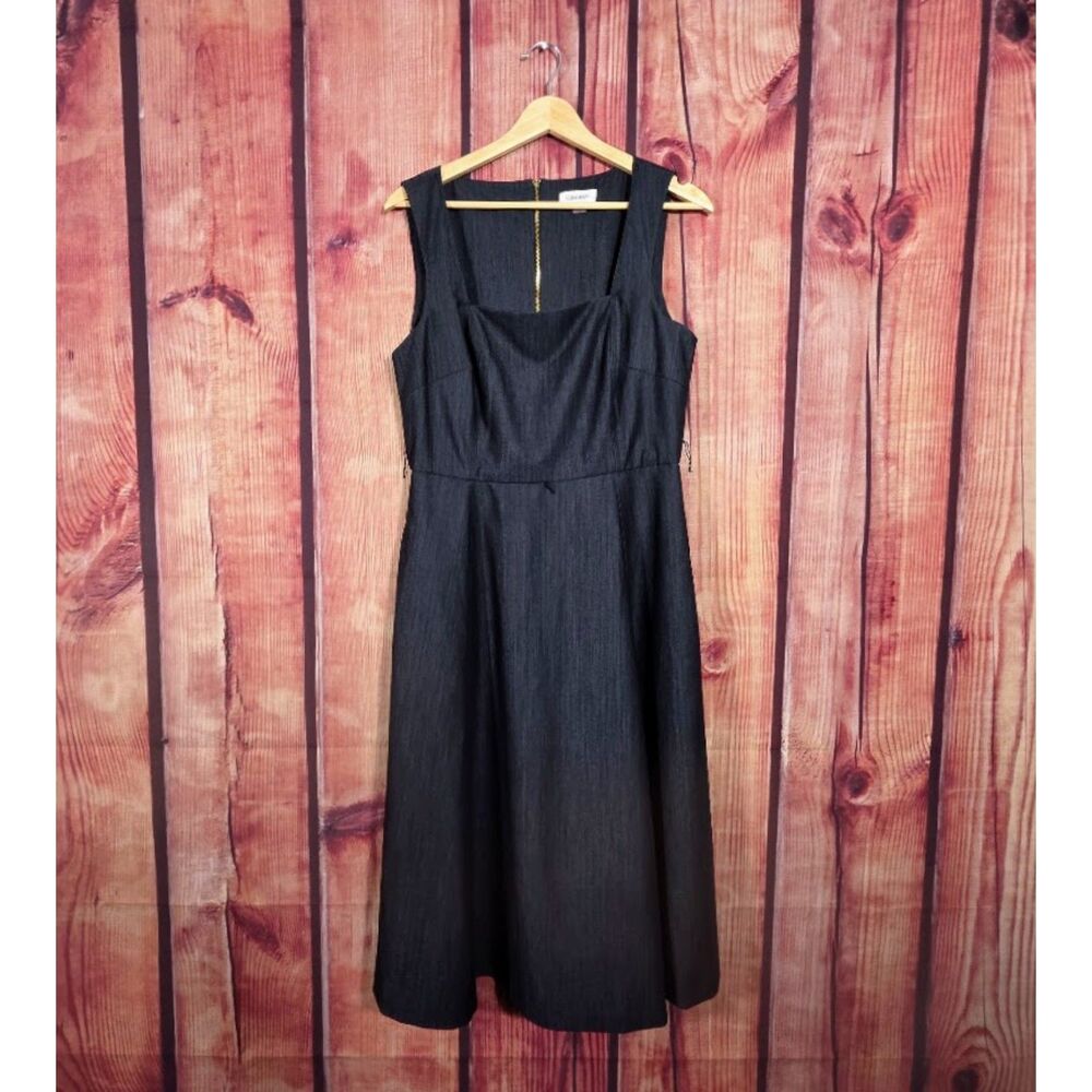 Calvin Klein Blue Sleeveless Fit n Flare Midi Dress Size 8